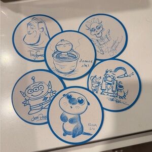 Disneyland Lamplight Lounge set of 6 drink coasters New